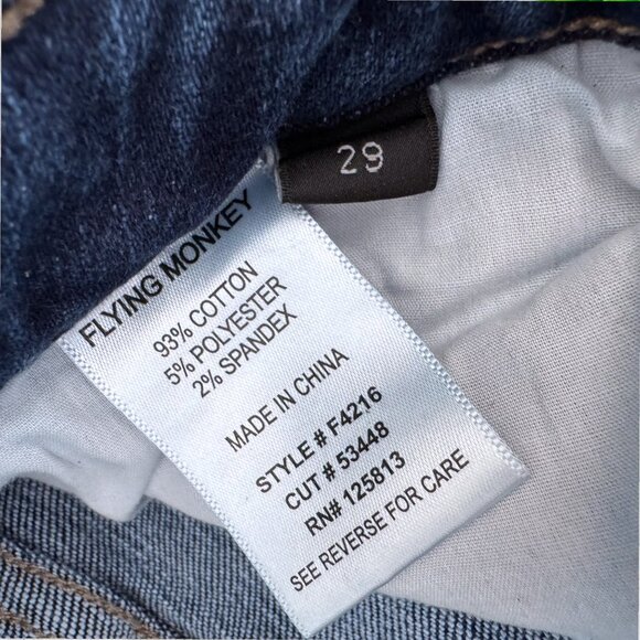 Flying Monkey Distressed Straight Leg Jeans F4216 Women’s Size 29 Medium Wash - Picture 3 of 4